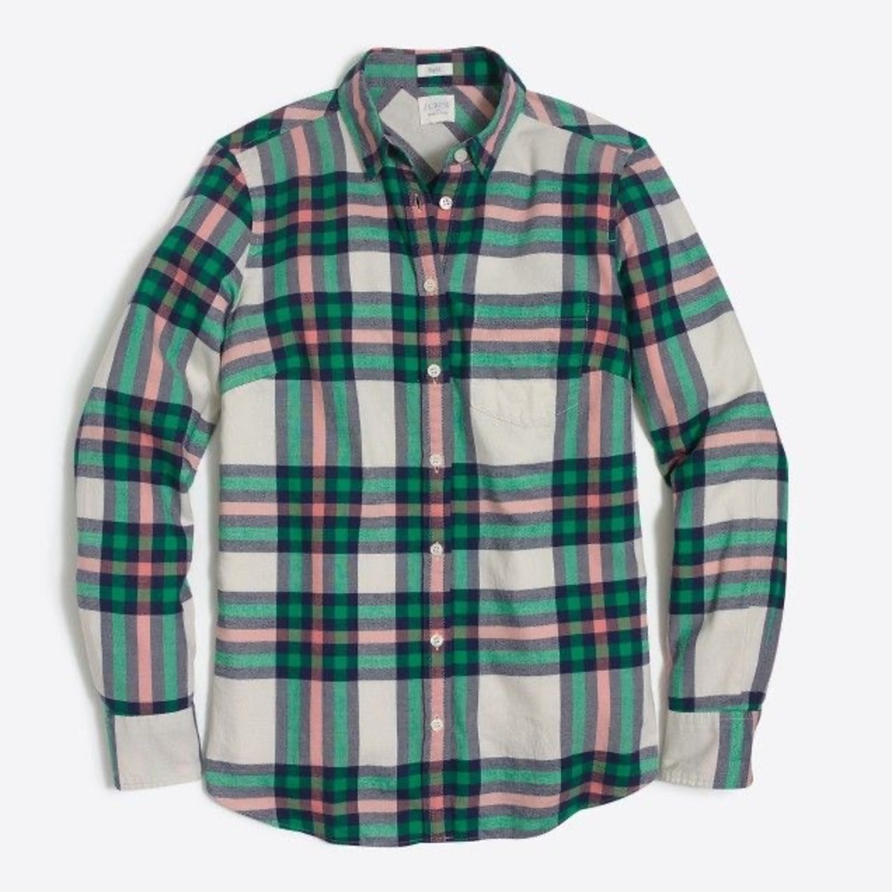 J Crew Plaid Flannel Burton Up